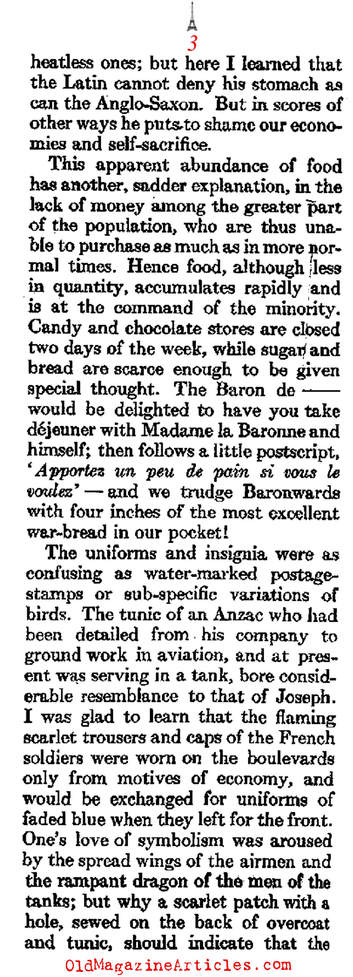 The Atmosphere of W.W. I Paris   (Atlantic Monthly, 1918) 